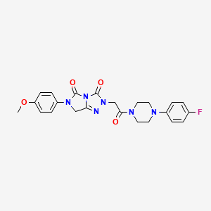 molecular formula C23H23FN6O4 B11454944 2-{2-[4-(4-fluorophenyl)piperazin-1-yl]-2-oxoethyl}-6-(4-methoxyphenyl)-6,7-dihydro-3H-imidazo[5,1-c][1,2,4]triazole-3,5(2H)-dione 