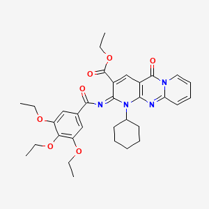 ethyl 7-cyclohexyl-2-oxo-6-(3,4,5-triethoxybenzoyl)imino-1,7,9-triazatricyclo[8.4.0.03,8]tetradeca-3(8),4,9,11,13-pentaene-5-carboxylate