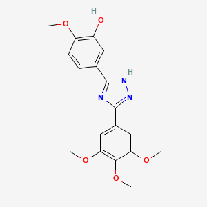 2-methoxy-5-[5-(3,4,5-trimethoxyphenyl)-4H-1,2,4-triazol-3-yl]phenol