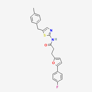 3-[5-(4-fluorophenyl)furan-2-yl]-N-[5-(4-methylbenzyl)-1,3-thiazol-2-yl]propanamide