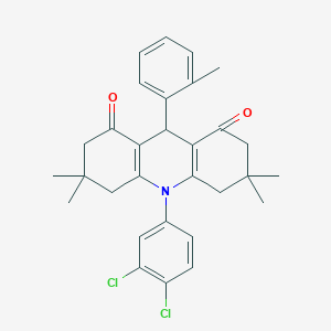 10-(3,4-dichlorophenyl)-3,3,6,6-tetramethyl-9-(2-methylphenyl)-3,4,6,7,9,10-hexahydroacridine-1,8(2H,5H)-dione