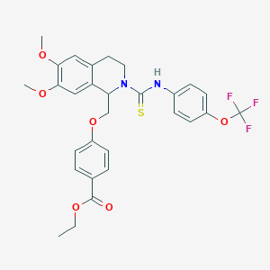 Ethyl 4-[(6,7-dimethoxy-2-{[4-(trifluoromethoxy)phenyl]carbamothioyl}-1,2,3,4-tetrahydroisoquinolin-1-YL)methoxy]benzoate