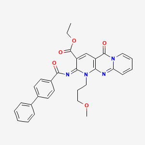 ethyl 7-(3-methoxypropyl)-2-oxo-6-(4-phenylbenzoyl)imino-1,7,9-triazatricyclo[8.4.0.03,8]tetradeca-3(8),4,9,11,13-pentaene-5-carboxylate