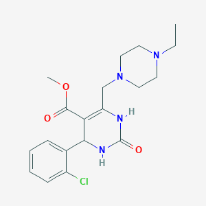 molecular formula C19H25ClN4O3 B11455118 Methyl 4-(2-chlorophenyl)-6-[(4-ethylpiperazin-1-yl)methyl]-2-oxo-1,2,3,4-tetrahydropyrimidine-5-carboxylate 