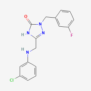 3-([(3-Chlorophenyl)amino]methyl)-1-[(3-fluorophenyl)methyl]-4,5-dihydro-1H-1,2,4-triazol-5-one