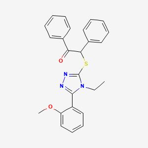 2-{[4-ethyl-5-(2-methoxyphenyl)-4H-1,2,4-triazol-3-yl]sulfanyl}-1,2-diphenylethanone