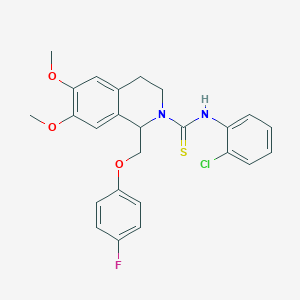 N-(2-chlorophenyl)-1-((4-fluorophenoxy)methyl)-6,7-dimethoxy-3,4-dihydroisoquinoline-2(1H)-carbothioamide