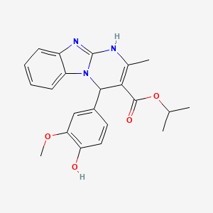 molecular formula C22H23N3O4 B11455151 Isopropyl 4-(4-hydroxy-3-methoxyphenyl)-2-methyl-1,4-dihydropyrimido[1,2-a]benzimidazole-3-carboxylate 