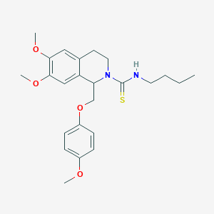 N-butyl-6,7-dimethoxy-1-((4-methoxyphenoxy)methyl)-3,4-dihydroisoquinoline-2(1H)-carbothioamide