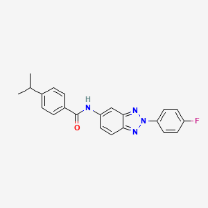 N-[2-(4-fluorophenyl)-2H-benzotriazol-5-yl]-4-(propan-2-yl)benzamide