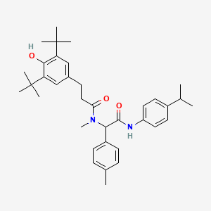 3-(3,5-di-tert-butyl-4-hydroxyphenyl)-N-methyl-N-[1-(4-methylphenyl)-2-oxo-2-{[4-(propan-2-yl)phenyl]amino}ethyl]propanamide