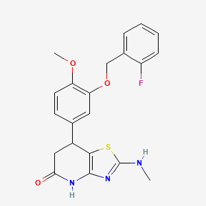 7-{3-[(2-fluorobenzyl)oxy]-4-methoxyphenyl}-2-(methylamino)-6,7-dihydro[1,3]thiazolo[4,5-b]pyridin-5(4H)-one