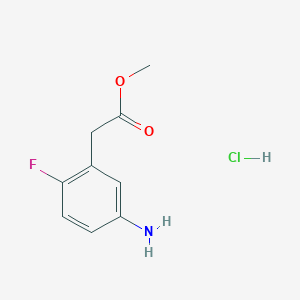 B1145518 Methyl 5-amino-2-fluoro-benzeneacetate HCl CAS No. 1338367-30-8