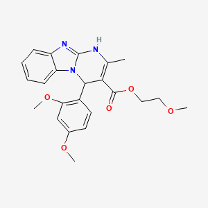 molecular formula C23H25N3O5 B11455206 2-Methoxyethyl 4-(2,4-dimethoxyphenyl)-2-methyl-1,4-dihydropyrimido[1,2-a]benzimidazole-3-carboxylate 