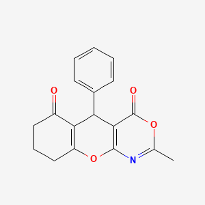 2-Methyl-5-phenyl-5H,7H,8H,9H-chromeno[2,3-d][1,3]oxazine-4,6-dione