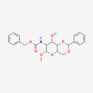 B1145525 Benzyl N-(8-hydroxy-6-methoxy-2-phenyl-4,4a,6,7,8,8a-hexahydropyrano[3,2-d][1,3]dioxin-7-yl)carbamate CAS No. 60076-41-7