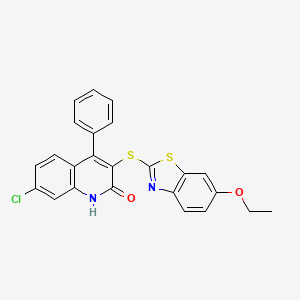 7-Chloro-3-[(6-ethoxy-1,3-benzothiazol-2-yl)sulfanyl]-4-phenylquinolin-2-ol