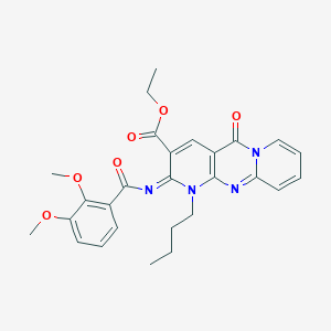 ethyl 7-butyl-6-(2,3-dimethoxybenzoyl)imino-2-oxo-1,7,9-triazatricyclo[8.4.0.03,8]tetradeca-3(8),4,9,11,13-pentaene-5-carboxylate