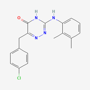 molecular formula C18H17ClN4O B11455298 6-(4-Chlorobenzyl)-3-[(2,3-dimethylphenyl)amino]-1,2,4-triazin-5-ol 