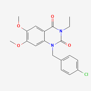 molecular formula C19H19ClN2O4 B11455342 1-(4-chlorobenzyl)-3-ethyl-6,7-dimethoxyquinazoline-2,4(1H,3H)-dione 