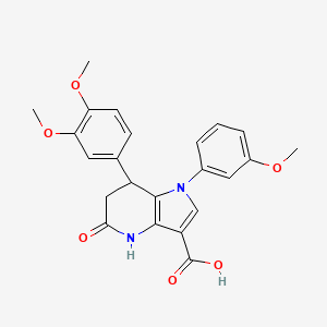 7-(3,4-dimethoxyphenyl)-1-(3-methoxyphenyl)-5-oxo-4,5,6,7-tetrahydro-1H-pyrrolo[3,2-b]pyridine-3-carboxylic acid