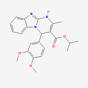 molecular formula C23H25N3O4 B11455406 Isopropyl 4-(3,4-dimethoxyphenyl)-2-methyl-1,4-dihydropyrimido[1,2-a]benzimidazole-3-carboxylate 