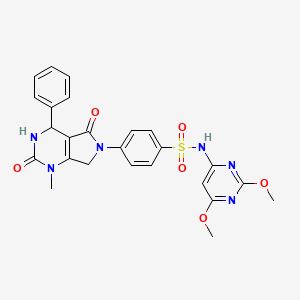 molecular formula C25H24N6O6S B11455420 N-(2,6-dimethoxypyrimidin-4-yl)-4-(1-methyl-2,5-dioxo-4-phenyl-1,2,3,4,5,7-hexahydro-6H-pyrrolo[3,4-d]pyrimidin-6-yl)benzenesulfonamide 