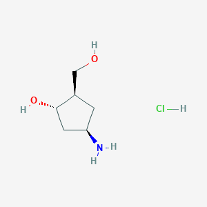 B1145543 (1S,2R,4R)-4-Amino-2-(hydroxymethyl)cyclopentan-1-ol hydrochloride CAS No. 155750-92-8