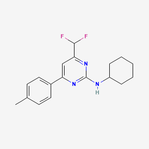 N-cyclohexyl-4-(difluoromethyl)-6-(4-methylphenyl)pyrimidin-2-amine