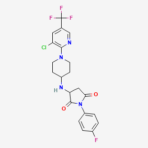 3-({1-[3-Chloro-5-(trifluoromethyl)pyridin-2-yl]piperidin-4-yl}amino)-1-(4-fluorophenyl)pyrrolidine-2,5-dione