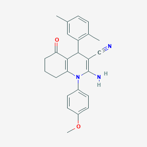 2-Amino-4-(2,5-dimethylphenyl)-1-(4-methoxyphenyl)-5-oxo-1,4,5,6,7,8-hexahydroquinoline-3-carbonitrile