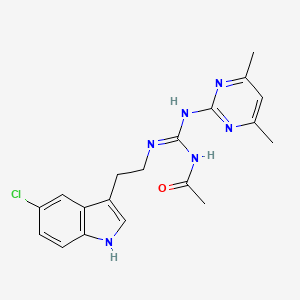 N-[(E)-{[2-(5-Chloro-1H-indol-3-YL)ethyl]amino}[(4,6-dimethylpyrimidin-2-YL)amino]methylidene]acetamide