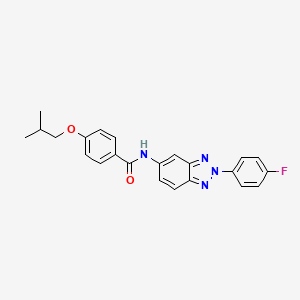 molecular formula C23H21FN4O2 B11455529 N-[2-(4-fluorophenyl)-2H-benzotriazol-5-yl]-4-(2-methylpropoxy)benzamide 