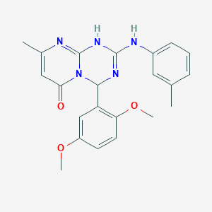 4-(2,5-dimethoxyphenyl)-8-methyl-2-[(3-methylphenyl)amino]-1,4-dihydro-6H-pyrimido[1,2-a][1,3,5]triazin-6-one