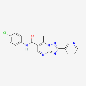 molecular formula C18H13ClN6O B11455532 N-(4-chlorophenyl)-7-methyl-2-(pyridin-3-yl)[1,2,4]triazolo[1,5-a]pyrimidine-6-carboxamide 