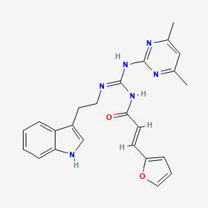 (2E)-N-[(E)-[(4,6-dimethylpyrimidin-2-yl)amino]{[2-(1H-indol-3-yl)ethyl]amino}methylidene]-3-(furan-2-yl)prop-2-enamide