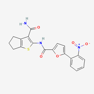 N-(3-carbamoyl-5,6-dihydro-4H-cyclopenta[b]thiophen-2-yl)-5-(2-nitrophenyl)furan-2-carboxamide