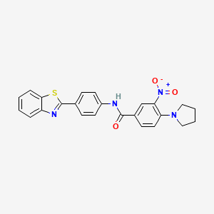 N-[4-(1,3-benzothiazol-2-yl)phenyl]-3-nitro-4-(pyrrolidin-1-yl)benzamide