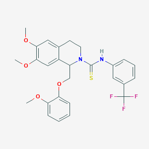 6,7-dimethoxy-1-((2-methoxyphenoxy)methyl)-N-(3-(trifluoromethyl)phenyl)-3,4-dihydroisoquinoline-2(1H)-carbothioamide