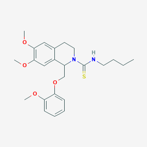 N-butyl-6,7-dimethoxy-1-((2-methoxyphenoxy)methyl)-3,4-dihydroisoquinoline-2(1H)-carbothioamide