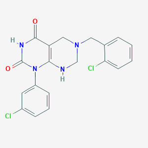 6-(2-chlorobenzyl)-1-(3-chlorophenyl)-2-hydroxy-5,6,7,8-tetrahydropyrimido[4,5-d]pyrimidin-4(1H)-one