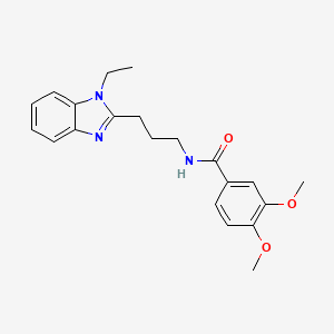 molecular formula C21H25N3O3 B11455682 N-[3-(1-ethyl-1H-benzimidazol-2-yl)propyl]-3,4-dimethoxybenzamide 