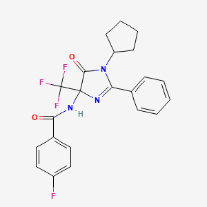 N-[1-cyclopentyl-5-oxo-2-phenyl-4-(trifluoromethyl)-4,5-dihydro-1H-imidazol-4-yl]-4-fluorobenzamide