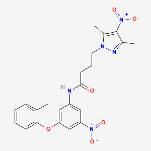 4-(3,5-dimethyl-4-nitro-1H-pyrazol-1-yl)-N-[3-(2-methylphenoxy)-5-nitrophenyl]butanamide