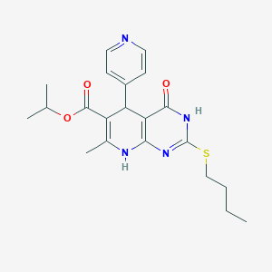 Propan-2-yl 2-(butylsulfanyl)-7-methyl-4-oxo-5-(pyridin-4-yl)-3,4,5,8-tetrahydropyrido[2,3-d]pyrimidine-6-carboxylate