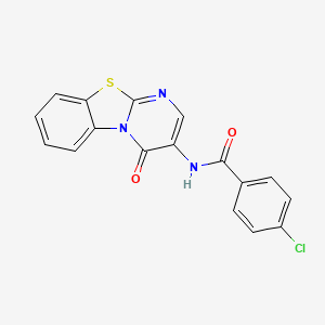 molecular formula C17H10ClN3O2S B11455729 4-chloro-N-(4-oxo-4H-pyrimido[2,1-b][1,3]benzothiazol-3-yl)benzamide 