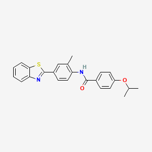 molecular formula C24H22N2O2S B11455750 N-[4-(1,3-benzothiazol-2-yl)-2-methylphenyl]-4-(propan-2-yloxy)benzamide 