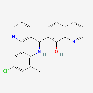 molecular formula C22H18ClN3O B11455757 7-{[(4-Chloro-2-methylphenyl)amino](pyridin-3-yl)methyl}quinolin-8-ol 