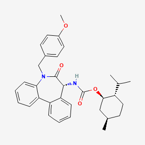 B1145577 N-[(7R)-6,7-Dihydro-5-[(4-methoxyphenyl)methyl]-6-oxo-5H-dibenz[b,d]azepin-7-yl]-carbamicAcid(1R,2S,5R)-5-Methyl-2-(1-methylethyl)cyclohexylester CAS No. 1083065-09-1