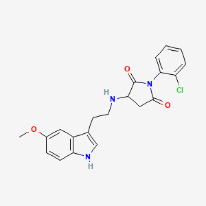 molecular formula C21H20ClN3O3 B11455771 1-(2-chlorophenyl)-3-{[2-(5-methoxy-1H-indol-3-yl)ethyl]amino}pyrrolidine-2,5-dione 